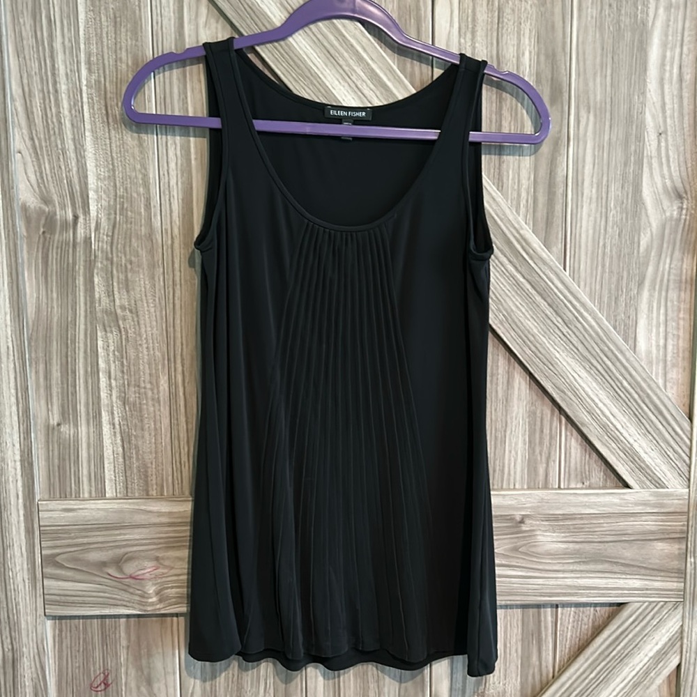 100% Silk Eileen Fisher Black Tank Top